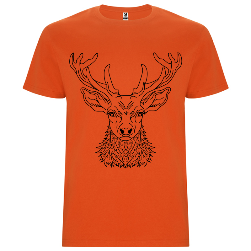 t shirt orange cerf