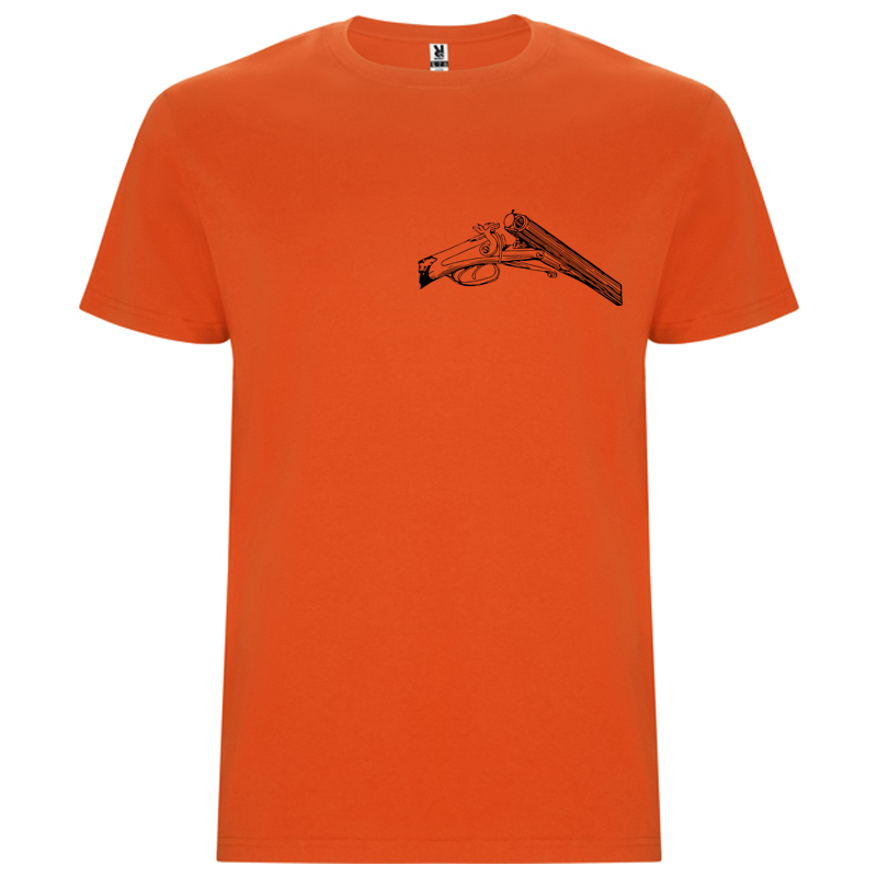 t shirt orange fusil cassé coeur