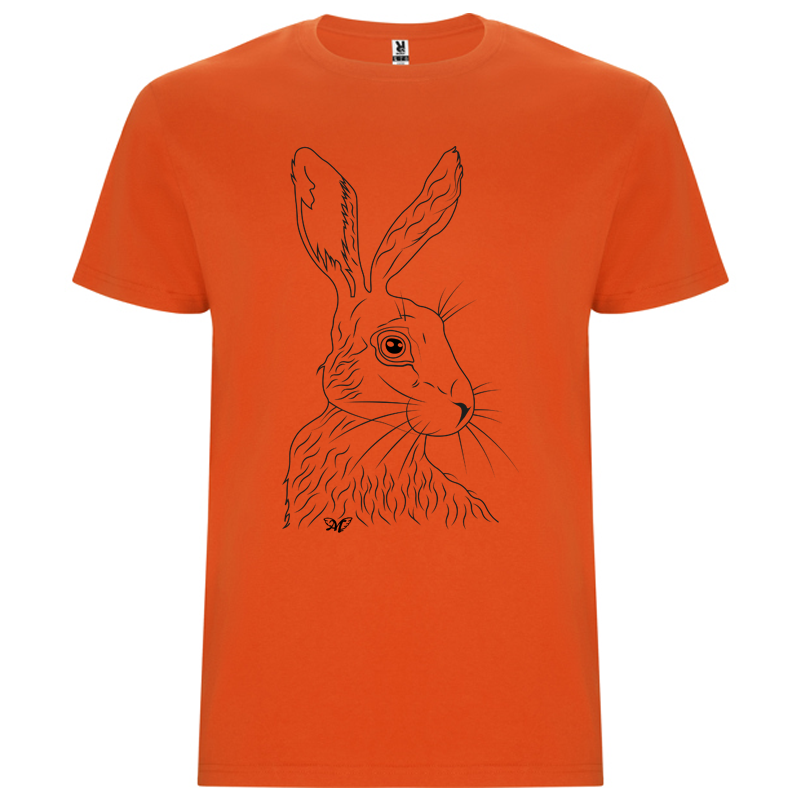 t shirt orange lievre