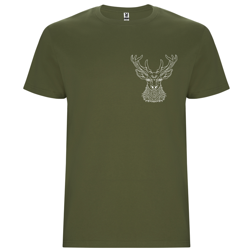 t shirt vert cerf coeur